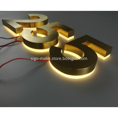 Backlit Stainless Steel Letters Exterior Buliding Signage